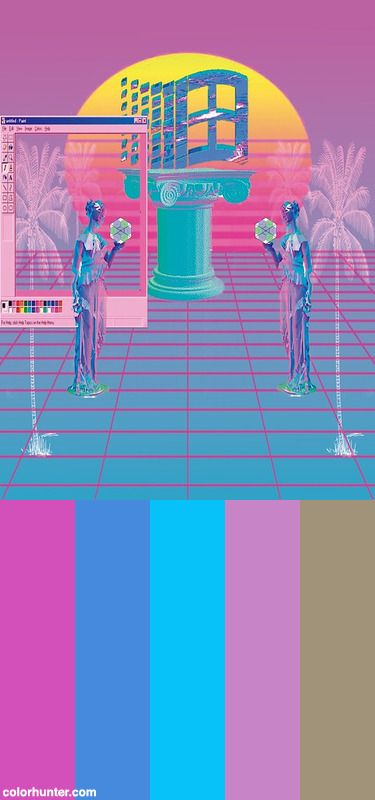 Lo Fi Color Palette, Vaporwave Colour Palette, Lofi Colour Pallet, Vaporwave Website, Vaporwave Palette, Music Color Palette, Vaporwave Pattern, Vaporwave Color Palette, Neon Color Scheme