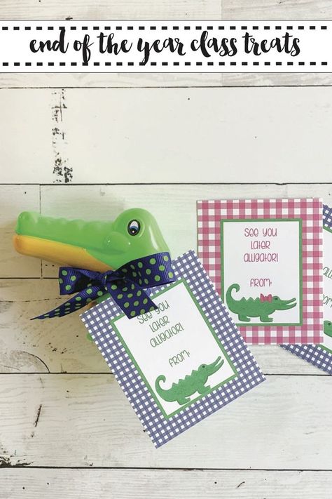 Make these darling preppy See You Later Alligator class treats with the free printable tags from Everyday Party Magazine #classtreats #partyfavor #preppy #gators Alligator Crafts, Alligator Party, Class Treats, Later Alligator, See You Later Alligator, Plastic Party Plates, Password Organizer, Free Printable Tags, Gift Tag Template