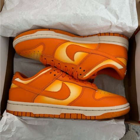 Nike Sb Dunks Low Size 7 Women's Magma Orange Brand New Magma Dunks Outfit, Magma Orange Dunks Outfit, Dunks Multicolor, Orange Jordans, Orange Shoes Outfit, Orange Dunks, Sb Dunks Low, Dunks Low, Sb Dunks