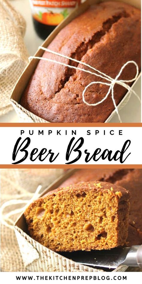 Pumpkin Spice Beer Bread! Fall flavors abound in this sweet fall quick bread. Though there’s beer in the recipe, it’s really more like a traditional pumpkin bread in flavor and texture. Use your favorite pumpkin beer for this recipe and mix things up by adding pecans, walnuts or chocolate chips for a fun twist! Chocolate Chip Beer Bread, Pumpkin Beer Bread, Fall Eats, Beer Bread Recipe, Pumpkin Beer, Food Boards, Traditional Pumpkin, Kitchen Prep, Beer Bread