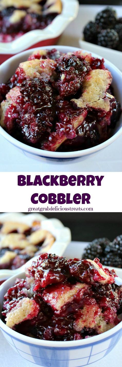 Blackberry Cobbler Blackberries Cobbler, Biscuit Cobbler, Easy Blackberry Cobbler, Homemade Biscuit, Blackberry Cobbler Recipe, Cobbler Topping, Blackberry Recipes, Berry Cobbler, Pie Pops