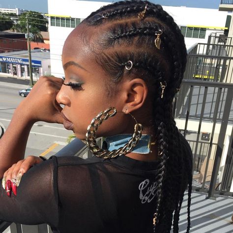 Chain Hairstyles, Rings Inspiration, Childrens Hairstyles, Braid Accessories, Music Fest, Festival Hair, Black Hairstyles, Collection Design, Cornrows Braids