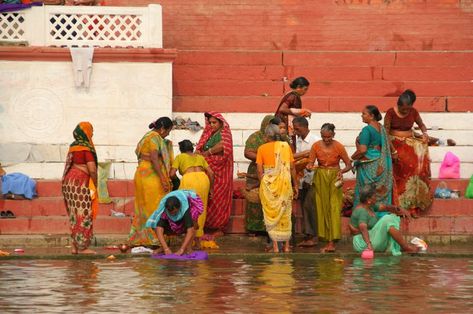 ganga river people bathing amazing things to do in varanasi Ganga River Bath, River Bath, Ganga River, Kumbh Mela, Human Figure Sketches, India Images, Figure Sketching, Porto Portugal, Varanasi