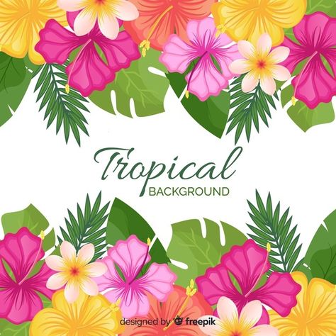 Fondo tropical en diseño plano | Free Vector #Freepik #freevector #fondo #flor #floral #arbol Anniversary Centerpieces, Tropical Theme Party, Happy Birthday Art, Tropical Background, Mehndi Art Designs, Flower Party, Tropical Party, Tropical Theme, Event Themes