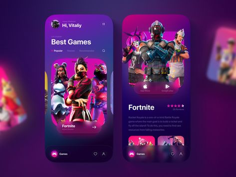 Gaming App Design, Game App Design, Game Website, Ux Design Principles, Ux Design Mobile, Rumah Minecraft Sederhana, Mobile App Games, Mobile App Design Inspiration, App Interface Design