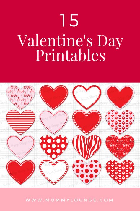 Valentines Day Printable that are free to print and download.  Find adult cards, banners and other crafts ... Free printables are always appreciated!  #printables #valentinesdayprintable #valentinesdaycraft #valentinesday Printable Valentine Decorations, Valentines Day Decorations Printables, Valentine Hearts Printable Free, Valentines Day Cards Printable Free, Valentine Clip Art Free Printables, Hearts To Print Free Printable, Free Heart Printables, Free Printable Hearts, Valentine Cards Printable Free