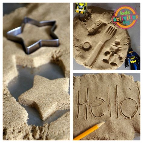 Fun kinetic sand play ideas from Kids Activities Blog. Sand Play Ideas, Kinetic Sand Activities, Sand Activities, Sand Ideas, Sand Therapy, Sand Game, Homemade Playdough Recipe, Sand Play, Invitation To Play