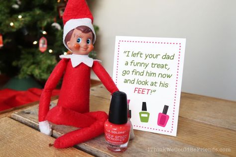 35 New Elf on the Shelf Ideas: #8 Nail Polish Prank Elf Ideas Easy, Elf On Shelf, Elf Kit, Awesome Elf On The Shelf Ideas, Elf Props, Elf Activities, Xmas Elf, Elf Antics, Elf Fun