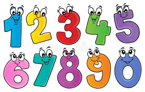 Cartoon numbers theme set 1 vector illustration Animated Numbers, Cartoon Numbers, Animated Clipart, Super Simple Songs, Physical Activities For Kids, Theme Pictures, Kids Background, Numbers For Kids, Fun Songs