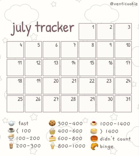 July calorie tracker Weight Tracker Aesthetic, July Calorie Tracker, Calorie Calendar, Cal Tracker, Printable Meal Planner Templates, Diet Calendar, Free Printable Meal Planner Templates, Tracker Free Printable, Food Calendar