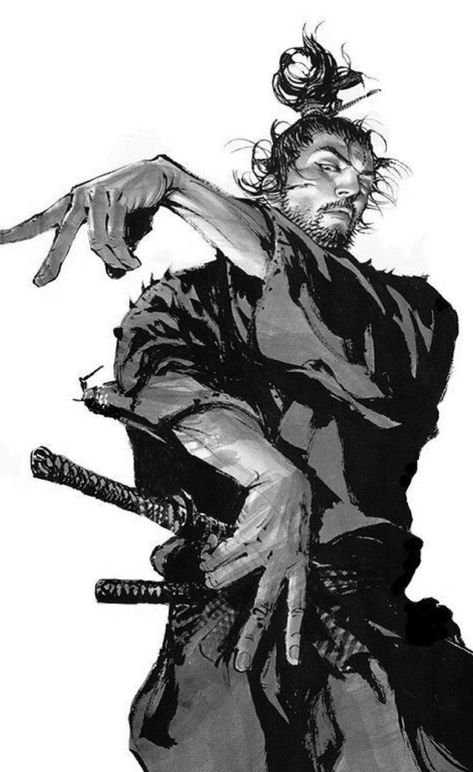 Swords, A Man, Black And White, White, Black