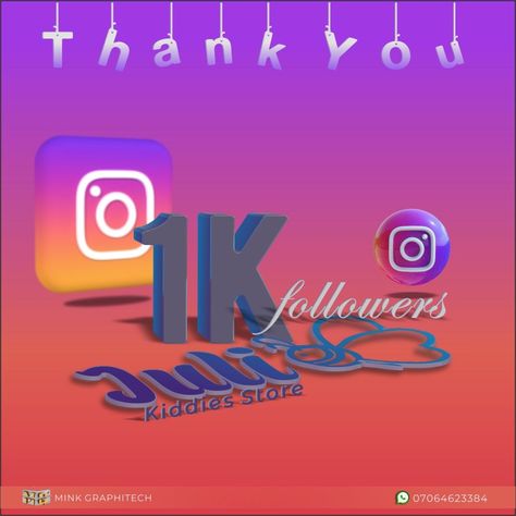 Colourful and beautiful graphic design for thanking and appreciating followers on Instagram, as the numbers hits 1k 1k Followers Thank You Instagram, 1k Followers Thank You, 10k Instagram Followers, Birthday Banner Background, Instagram Banner, Followers On Instagram, Casual Indian Fashion, Instagram Background, Cute Backgrounds For Phones