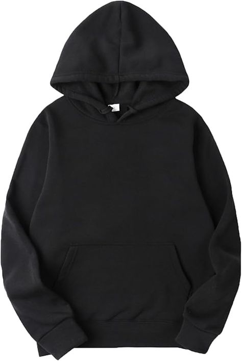 YEAHDOR Mens Causal Drawstring Hooded Sweatshirt Pullover Long Sleeve Plain Hoodies Tops at Amazon Men’s Clothing store Style Black Hoodie, Gothic Hoodies, Black Hoodie Women, Summer Sweatshirt, Plain Hoodies, Track Suit Men, Hoodie Women, Cozy Fabric, Casual Sportswear