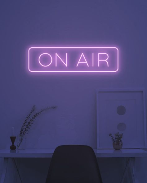 #NeonSigns #BrightIdeas #NeonCrafts #DIYNeon #NeonLightSigns #BrightIdeas On Air Neon Sign, On Air Radio Aesthetic, Light Pink Neon Sign, Foto Gym, Neon Widgets, Sp Studio, On Air Radio, Podcast Design, Media Office