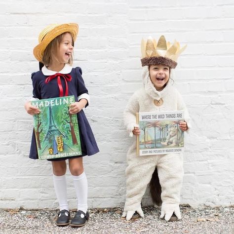 Madeline | Where the Wild Things Are Sibling Halloween Costumes Sisters, Halloween Costumes For Siblings, Costumes For Siblings, Brother Sister Halloween, Brother Halloween Costumes, Brother Sister Halloween Costumes, Madeline Costume, Fun Halloween Costumes, Halloween Costumes For Big Kids