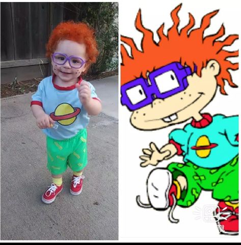 Auzi's Chuckie Finster Costume Rugrats Costume, Chuckie Rugrats, Chuckie Finster, Clever Halloween, Costume Toddler, 1st Halloween, Clever Halloween Costumes, Dress Up Costumes, Hallows Eve