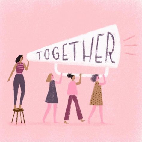 Yesterday was International Women's Day and it is only appropriate that this week's inspiration post goes out to all the lovely ladies who are slaying every damn day.  image via Aura Lewis  #women #together #encourage #stand #illustration Archaeology Activities, Hollins University, Team Drawing, Women Empowerment Art, Empowerment Art, Feminism Art, Frida Art, Girls Support Girls, We Are Strong