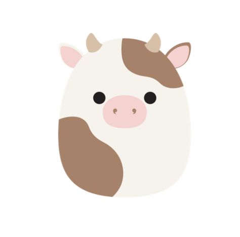 Squishmallow Cow Drawing, Cow Squishmallow Painting, Squishmallows Animals, Squishmallows Painting, Squishmallows Clipart, Sqishmelow Drawing, Cow Face Drawing, Squishmallow Drawing, Sampul Binder