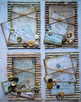 FotoBella: Stamperia Around the World ATC Set Trading Card Ideas, Altered Playing Cards, Art Trading Cards, Artist Trading Card, Folding Origami, Mixed Media Art Canvas, Paper Collage Art, Scrapbook Tag, Junk Journal Ideas