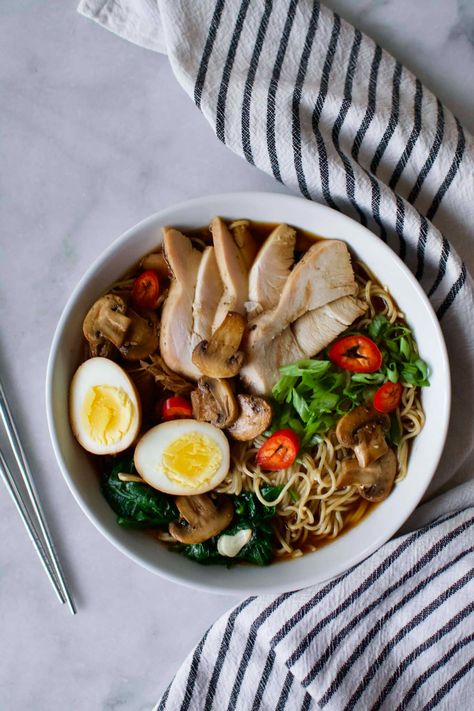 Leftover Turkey Ramen - KendellKreations Ground Turkey Ramen, Turkey Ramen, Thai Coconut Curry Soup, Ramen Toppings, Coconut Curry Soup, Turkey Glaze, Ramen Noodle Soup, Soy Recipes, Roast Turkey