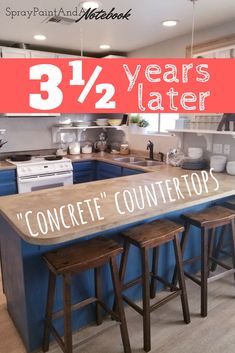 Faux Countertops, Faux Concrete Countertops, Affordable Kitchen Countertops, Painting Bathroom Countertops, Concrete Countertops Over Laminate, Concrete Countertops Colors, Concrete Countertops Bathroom, Replacing Kitchen Countertops, Concrete Countertops White