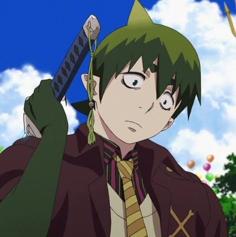 Blue Exorcist, Green, Hair, Anime, Blue