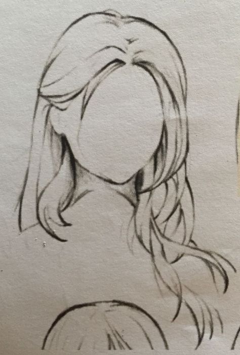 Hair Tucked Behind Ears Drawing, Front Hair Sketch, Hair That Covers Eyes Drawing, Behind View Reference, Long Female Hair Drawing Reference, Curtain Bangs Drawing Sketch, Side View Drawing Hair, Long Hair Drawing Reference Girl, How To Draw Hair From The Side