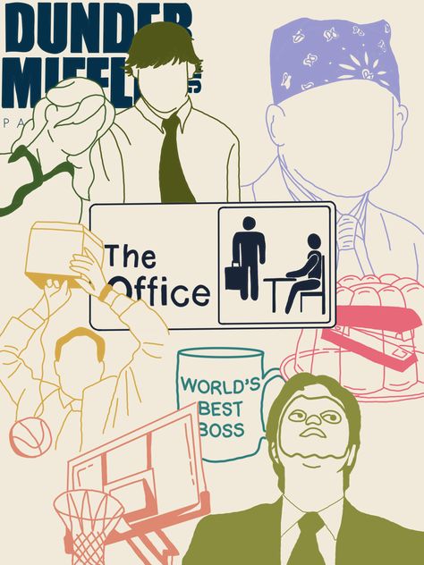 #Theoffice #fanart #theofficeart #theofficedrawing #office #collage The Office Posters Aesthetic, The Office Line Art, The Office Us Aesthetic, The Office Poster Prints, The Office Artwork, The Office Poster Tv Show, The Office Painting Ideas, Ted Mosby Wallpaper, The Office Asthetics