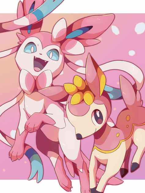 Deerling Pokemon, Widget Gif, Kawaii Sylveon, Sylveon Art, Hunter Pokemon, Pokémon Drawing, Pokemon Eevee Evolutions, Pokemon Gif, Pokemon Eeveelutions