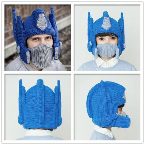 Crochet Transformers, Crochet Items, Crochet Crafts, Crocheted Item, Crochet Ideas, Goggles, Transformers, Crochet Hats, Knitting