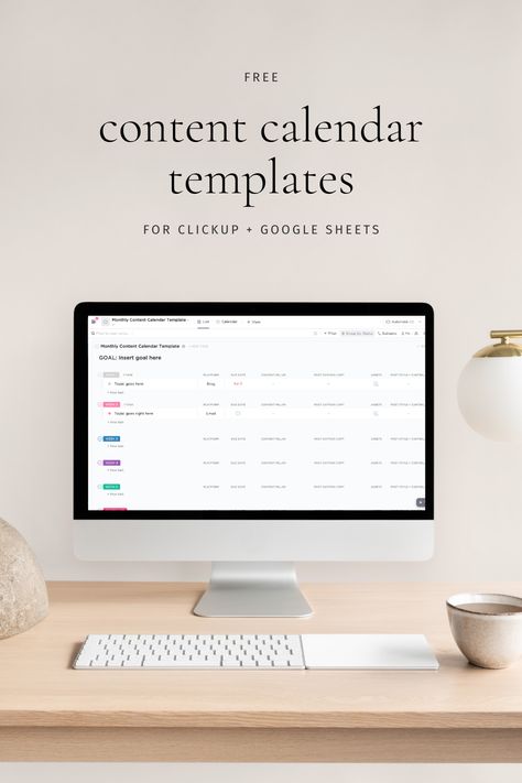 Content Creation Calendar Template, Pre Launch Content Calendar, Content Calender Planner, Content Calendar Spreadsheet, Content Creator Calendar Template, Video Planning Template, Content Creation Template, Content Calendar Template Excel, Clickup Templates Free