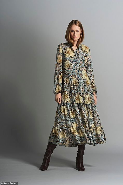 Wallpaper you’ll want to wear: William Morris prints are now the hottest look on the High Street | Daily Mail Online William Morris Prints, Fall Winter Dresses, Amazing Ideas, Winter Dress, Jacquard Dress, Hm Dress, Mode Fashion, William Morris, Daily Mail