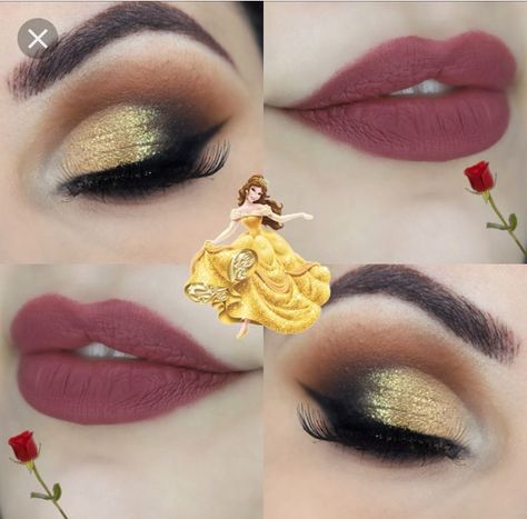 Princess Belle makeup idea for beauty and the beast wedding Beauty And The Beast Quince, Disney Eye Makeup, Beauty And The Beast Wedding Theme, Belle Makeup, Disney Inspired Makeup, Disney Princess Makeup, Disney Eyes, Beauty And Beast Wedding, Beauty And The Beast Theme