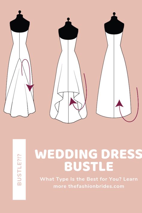 Types Of Dress Bustle, Bustle Wedding Dress Styles A Line, Bustle Types Wedding Dress, Wedding Gown Bustle Types, A Line Wedding Dress Bustle, Types Of Wedding Dress Bustles, Bustle For A Line Wedding Dress, Wedding Bustle Types, Wedding Dress Bussell Types