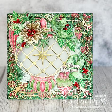 Heartfelt Creations Christmas Cards, Heartfelt Creations Cards, Merry Christmas Photos, Ornament Card, Handmade Christmas Card, Beautiful Christmas Cards, Heartfelt Creations, Fancy Fold Cards, Cards Christmas