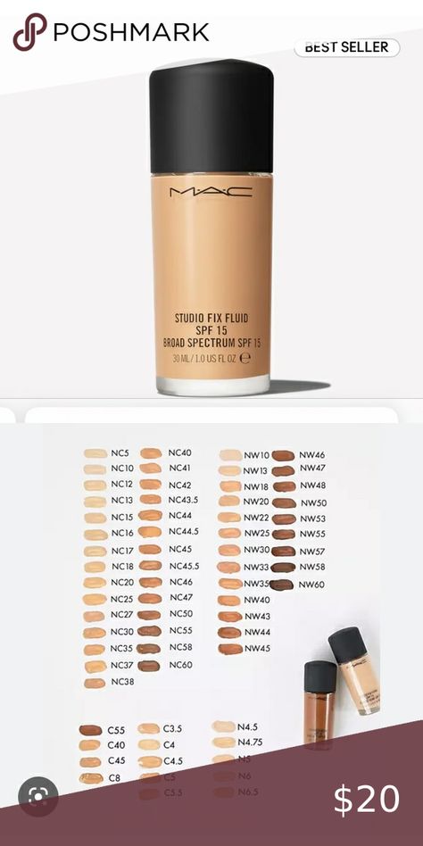 NEW MAC Studio Fix Fluid Foundation spf 15 NC37 Mac Foundation, Mac Studio Fix Fluid, Mac Studio Fix, Mac Studio, Studio Fix, New Mac, Spf 15, Makeup Inspiration, Mac Cosmetics