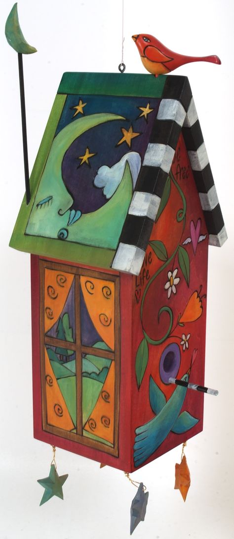 Sticks Bird House                                                                                                                                                     More Painting Bird Houses, Bird Houses Ideas, Hantverk Diy, Beautiful Birdhouses, Bird House Plans, Houses Ideas, Bird Aviary, Bird Houses Painted, Birdhouse Designs