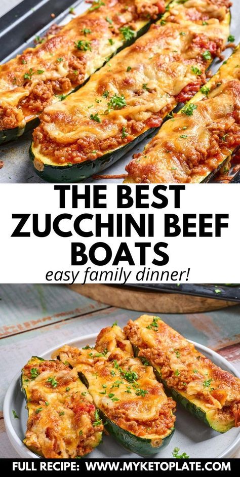 This ground beef zucchini boats recipe is a delicious low-carb dish perfect for summer and a fantastic way to use up an abundance of zucchini. Bursting with flavors and packed with wholesome ingredients, it’s a delightful meal that satisfies your taste buds while keeping carbs in check. Tender zucchini boats are filled with seasoned ground beef cooked to perfection, combined with vibrant tomatoes, aromatic onion, garlic, and savory tomato sauce. Low Carb Zucchini Boats Ground Beef, Zucchini Recipes Stuffed, Hamburger Stuffed Zucchini Boats, Beef Stuffed Zucchini Boats, Recipes With Ground Beef And Zucchini, Zucchini Boats With Ground Beef, Ground Beef Stuffed Zucchini Boats, Low Carb Zucchini Boats, Stuffed Zucchini Recipes Beef