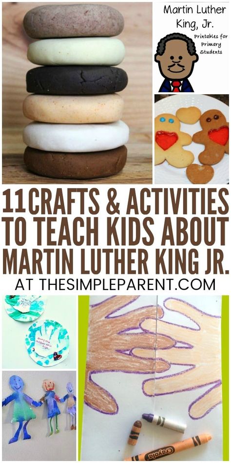 Martin Luther King Jr Activities for Kindergarten & Preschool - Teach your kids about this important historical figure with these activities, crafts, and projects. From I Have a Dream art to a FREE printable, you can celebrate Mariah Luther King Jr. Day with your kids while they learn! #martinlutherkingjr #januaryactivities Martin Luther King Jr Kindergarten, Martin Luther King Jr Crafts, Mlk Crafts, Martin Luther King Activities, Mlk Activities, Martin Luther King Jr Activities, Mlk Jr Day, King Craft, January Activities