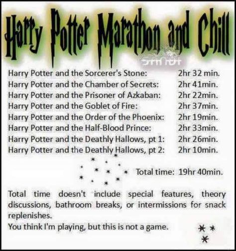 Harry potter marathon and chill Movie Marathon Snacks, Marathon Snacks, Harry Potter Movie Marathon, Harry Potter Marathon, Harry Potter Movie, The Goblet Of Fire, The Prisoner Of Azkaban, The Sorcerer's Stone, Prisoner Of Azkaban