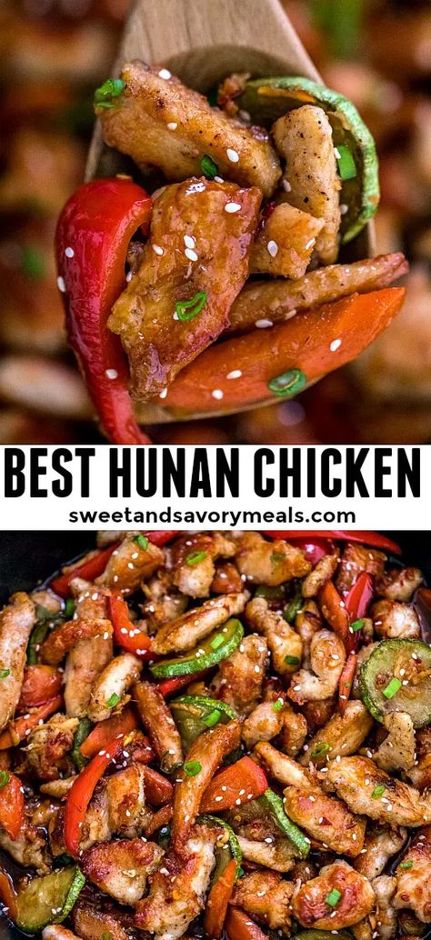 Hunan Chicken Recipe, Noodle Korean, Hunan Chicken, Vietnamese Recipes Chicken, Noodle Curry, Wok Recipes, Spicy Chicken Recipes, Savory Meals, Chicken Easy