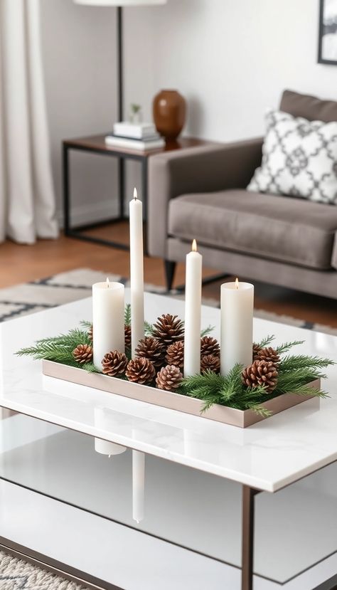 21 Modern Christmas Coffee Table Decor Ideas That Will Impress Everyone! 3 Christmas Coffee Table Decor Ideas, Christmas Coffee Table, Coffee Table Centerpiece, Christmas Coffee Table Decor, Coffee Table Decor Ideas, Coffee Table Centerpieces, Table Decor Ideas, Coffee Table Decor, Christmas Coffee