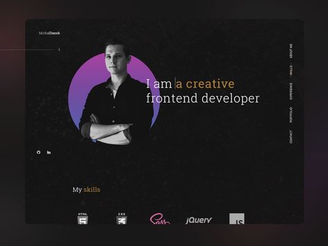 Frontend developer portfolio by Karolina Makar on Dribbble Frontend Portfolio Website, Developer Portfolio Design, Frontend Developer Portfolio, Web Developer Portfolio Website, Web Developer Portfolio, Developer Portfolio, Ui Portfolio, Frontend Developer, Portfolio Website Design