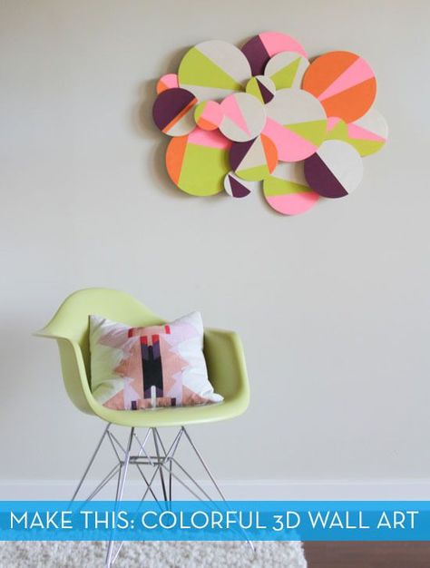 How to: Make DIY Colorful 3D Geometric Wall Art Boys Crafts, Easy Diy Wall Hanging, Teen Rooms, Diy Clouds, Diy Living Room Decor, Diy Wand, Folding Origami, Wall Art Ideas, Wall Hanging Diy