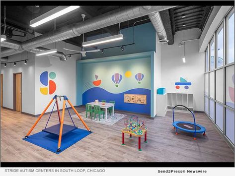 Pediatric Therapy Gym, Aba Therapy Clinic Design, Speech Therapy Clinic Interior Design, Aba Center Decor, Speech Therapy Clinic Design, Aba Clinic Decor, Special Needs Room Ideas, Therapy Clinic Interior Design, Kids Clinic Interior Design