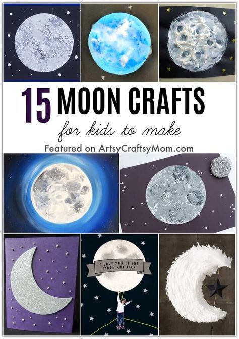 The moon is an amazing structure in the sky and so are these Mesmerizing Moon Crafts for Kids! Learn about the phases of the moon, it's surface and more! Moon Crafts For Toddlers, Moon Crafts Preschool, Moon Festival Crafts For Kids, Moon Paper Craft, Moon Crafts For Kids, Outer Space Crafts For Kids, Pipe Cleaner Crafts For Kids, Moon Lessons, Moon For Kids