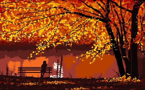 Fall Gif, Falling Gif, Pixel Gif, Pixel Art Landscape, Gif Background, Animation Inspiration, Pixel Art Background, Pixel Animation, Catty Noir