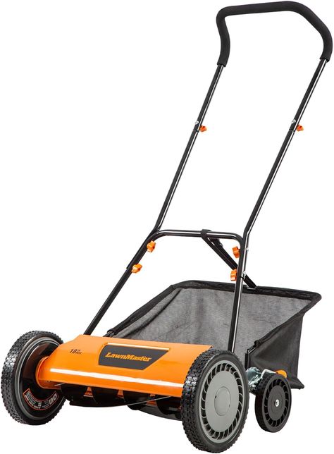 LawnMaster LMRM1801 Push Reel Lawn Mower 18-Inch 5-Blade Reel Lawn Mower, Lawn Sweeper, Reel Mower, Healthy Lawn, Shed Homes, Best Black Friday, Lawn Mowers, Steel Design, Black Friday Deals