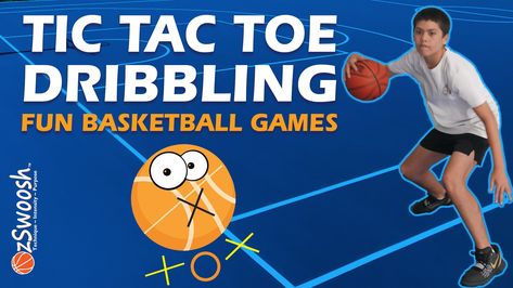 Basketball Games For Pe, Fun Basketball Drills For Kids, Fun Basketball Games For Kids, Dribbling Drills Basketball, Fun Basketball Drills, Basketball Dribbling Drills, Fun Basketball Games, Naughts And Crosses, Basketball Shooting Games