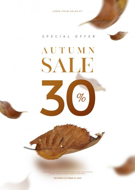 Sale Off Poster Design, Sale Poster Ideas, Sale Advertising Design, Autumn Advertising, Sales Banner Design, Email Banner Design, Promotion Design Ideas, Fall Sale Poster, Sale Promotion Design